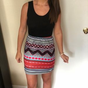 Black dress with designs